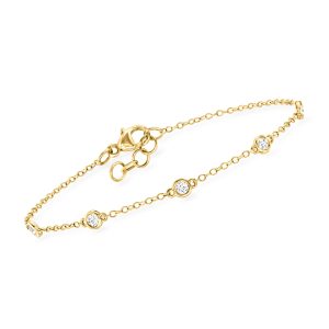 .25 ct. t.w. Bezel-Set Lab-Grown Diamond Station Bracelet in 14kt Yellow Gold