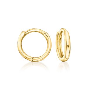 Italian 14kt Yellow Gold Charm-Compatible Huggie Hoop Earrings. 3/8"