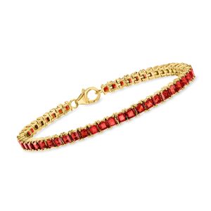 9.50 ct. t.w. Garnet Tennis Bracelet in 18kt Gold Over Sterling
