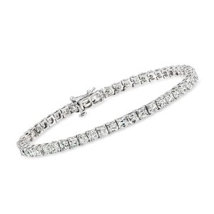 10.00 ct. t.w. Asscher-Cut Lab-Grown Diamond Tennis Bracelet in 14kt White Gold. 7"