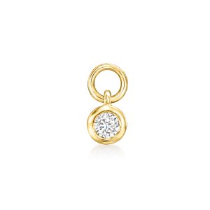 Bezel-Set Diamond Hoop Charms in 14kt Yellow Gold