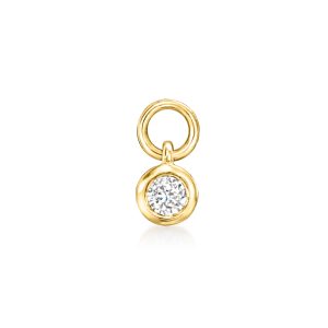 Bezel-Set Diamond Hoop Charms in 14kt Yellow Gold