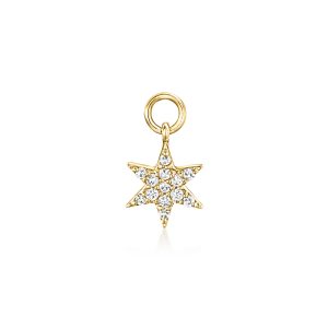 Diamond Star Hoop Charms in 14kt Yellow Gold
