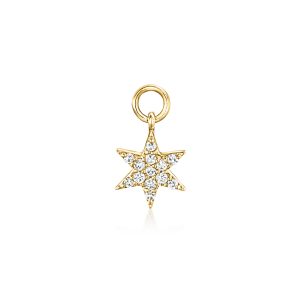 Diamond Star Hoop Charms in 14kt Yellow Gold