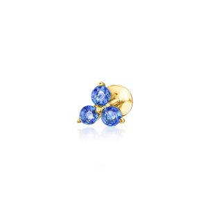 Sapphire Flat-Back Stud Earrings in 14kt Yellow Gold