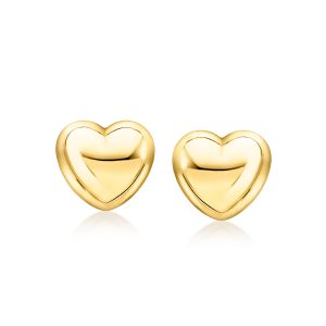 Italian 18kt Gold Vermeil Puffed Heart Earrings