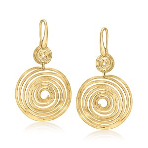 Italian 18kt Gold Over Sterling Spiral Drop Earrings