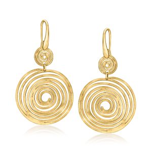 Italian 18kt Gold Over Sterling Spiral Drop Earrings