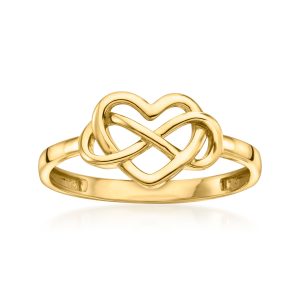 10kt Yellow Gold Infinity Heart Ring