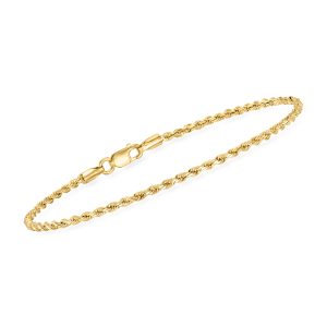 1.8mm 10kt Yellow Gold Rope-Chain Bracelet