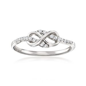 .10 ct. t.w. Diamond Infinity Loop Ring in Sterling Silver