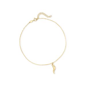 10kt Yellow Gold Italian Horn Anklet. 9"