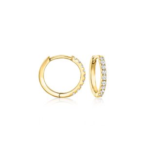 .15 ct. t.w. Lab-Grown Diamond Huggie Hoop Earrings in 14kt Yellow Gold. 3/8"