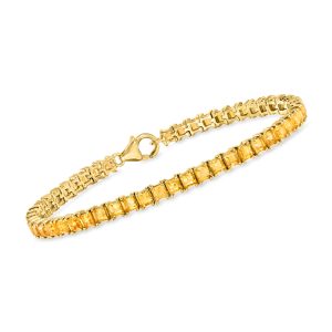 7.50 ct. t.w. Square Citrine Tennis Bracelet in 18kt Gold Over Sterling