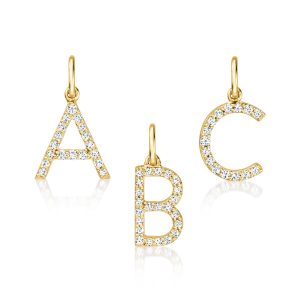 Diamond Initial Charm in 14kt Yellow Gold