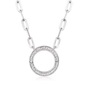.10 ct. t.w. Diamond Charm-Compatible Circle Necklace in Sterling Silver