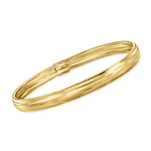 Italian 10kt Yellow Gold Mesh Stretch Bangle Bracelet