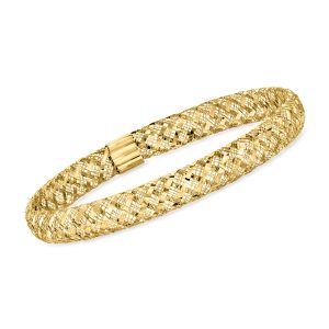 Italian 10kt Yellow Gold Mesh Bangle Bracelet