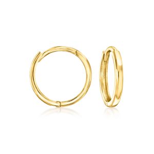 Italian 14kt Yellow Gold Charm-Compatible Huggie Hoop Earrings. 1/2"