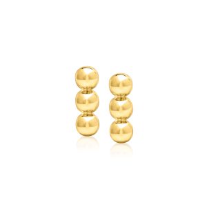 18kt Gold Vermeil Beaded Bar Stud Earrings