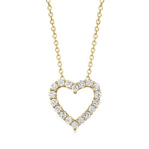 .50 ct. t.w. Lab-Grown Diamond Heart Pendant Necklace in 18kt Gold Over Sterling
