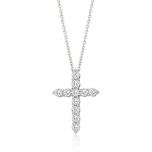 1.00 ct. t.w. Lab-Grown Diamond Cross Pendant Necklace in Sterling Silver