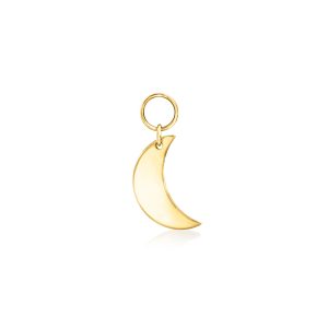 Italian 14kt Yellow Gold Moon Hoop Charms