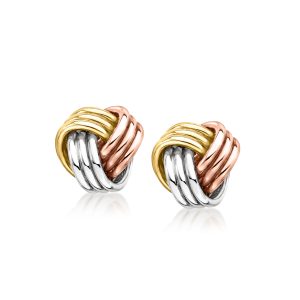 Italian 10kt Tri-Colored Gold Love Knot Earrings