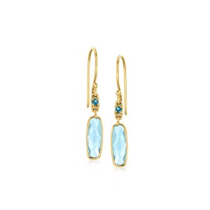 3.30 ct. t.w. Sky and London Blue Topaz Drop Earrings in 18kt Gold Over Sterling