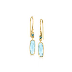 3.30 ct. t.w. Sky and London Blue Topaz Drop Earrings in 18kt Gold Over Sterling