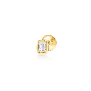 Emerald-Cut Lab-Grown Diamond Flat-Back Stud Earrings in 14kt Yellow Gold