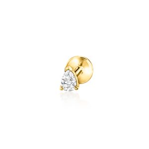 Pear-Shaped Lab-Grown Diamond Flat-Back Stud Earrings in 14kt Yellow Gold