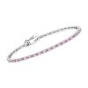 .90 ct. t.w. Ruby and .59 ct. t.w. Lab-Grown Diamond Tennis Bracelet in Sterling Silver
