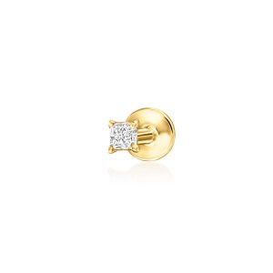 Princess-Cut Lab-Grown Diamond Flat-Back Stud Earrings in 14kt Yellow Gold