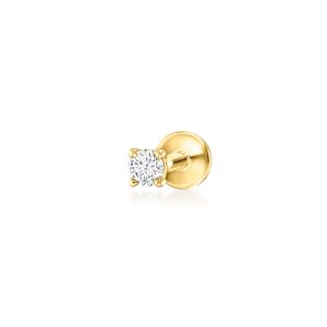 Round Lab-Grown Diamond Flat-Back Stud Earrings in 14kt Yellow Gold