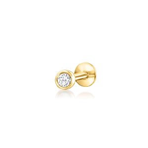 Round Lab-Grown Diamond Flat-Back Stud Earrings in 14kt Yellow Gold