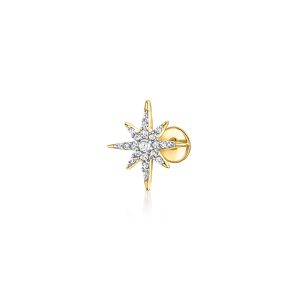 .10 ct. t.w. Diamond Starburst Flat-Back Stud Earrings in 10kt Yellow Gold