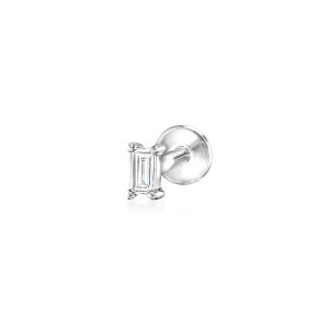 Baguette Lab-Grown Diamond Flat-Back Stud Earrings in 14kt White Gold
