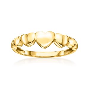 18kt Gold Vermeil Graduated Heart Ring