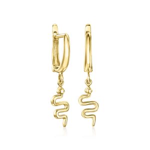 18kt Gold Vermeil Snake Hoop Drop Earrings