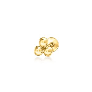 14kt Yellow Gold Bead Trio Flat-Back Stud Earrings