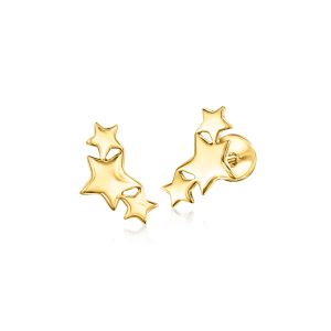 14kt Yellow Gold Star Flat-Back Stud Earrings