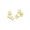 14kt Yellow Gold Star Flat-Back Stud Earrings