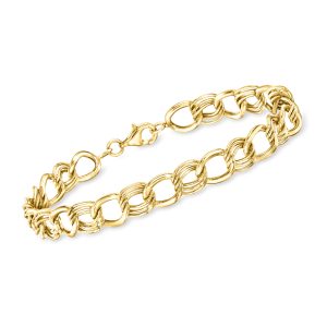 10kt Yellow Gold Double-Curb Link Bracelet