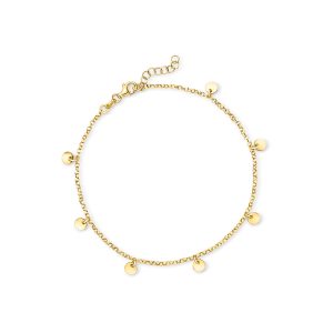 Italian 18kt Gold Vermeil Disc Station Anklet. 9"