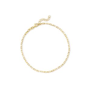 Italian 18kt Gold Vermeil Box-Chain Anklet. 9"