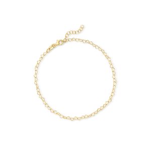 Italian 18kt Gold Vermeil Heart-Link Anklet. 9"