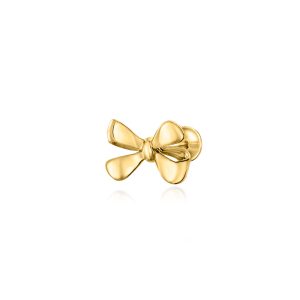 10kt Yellow Gold Bow Flat-Back Stud Earrings
