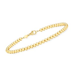 Italian 3mm 14kt Yellow Gold Bead Bracelet