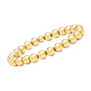 Italian 8mm 18kt Gold Over Sterling Bead Stretch Bracelet